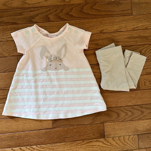 piper & posie Other - 🐰 EUC Piper & Posie Matching set dress pants pink size 3-6 months girl bunny